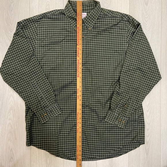 Brooks Brothers Army Green Checkered Mens XL Button Down Longsleeve - Picture 4 of 8